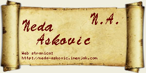 Neda Ašković vizit kartica